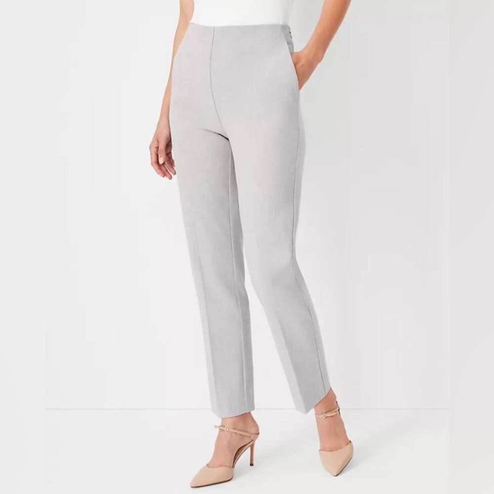 Ann Taylor The High Rise Side Zip Ankle Gray Pant in Bi-Stretch Women’s Size 8